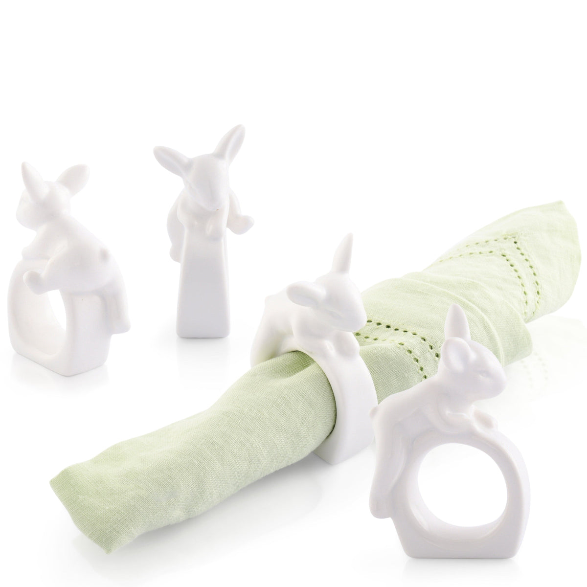 Porcelain Climbing Bunny Napkin Rings - Set of 4 – The Well Appointed House