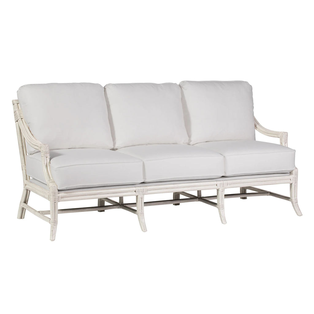 Mosaic Rattan Frame Sofa in Weathered White -  The Well Appointed House