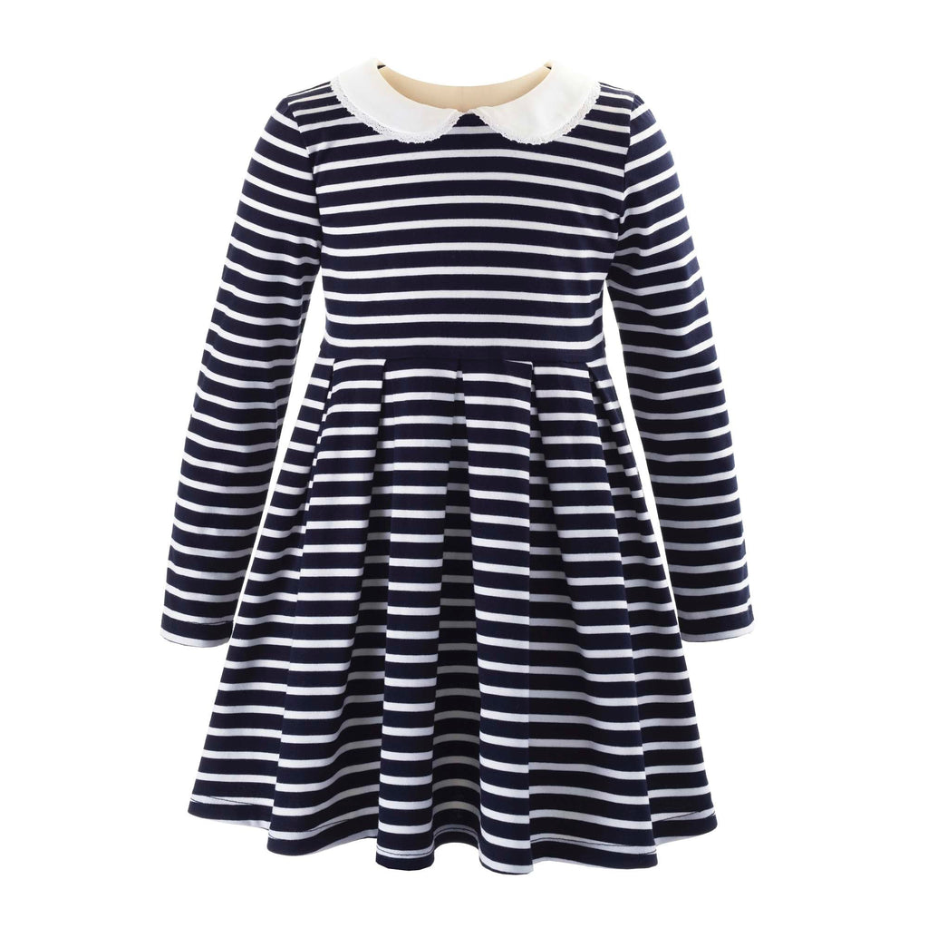Breton Stripe Jersey Dress, Navy - The Well Appointed House