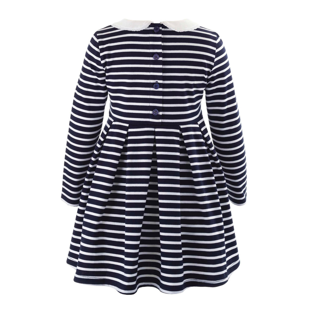 Breton Stripe Jersey Dress, Navy - The Well Appointed House