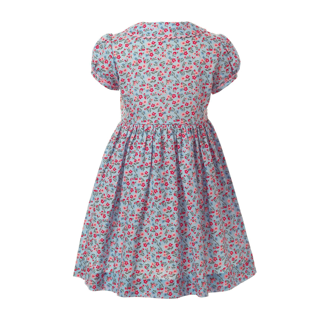 Blue Floral Button Front Dress - The Well Appointed House