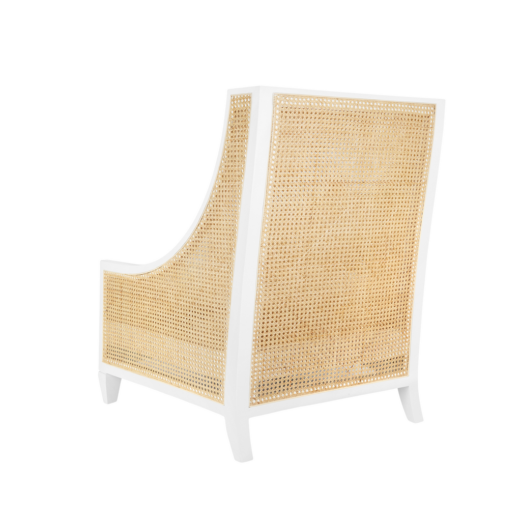 Raleigh Caned Club Chair in Eggshell White - The Well Appointed House