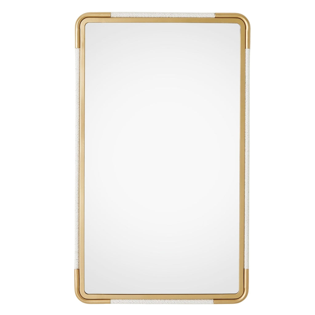 Seagrass Rope Wall Mirror in White/Gold - The Well Appointed House