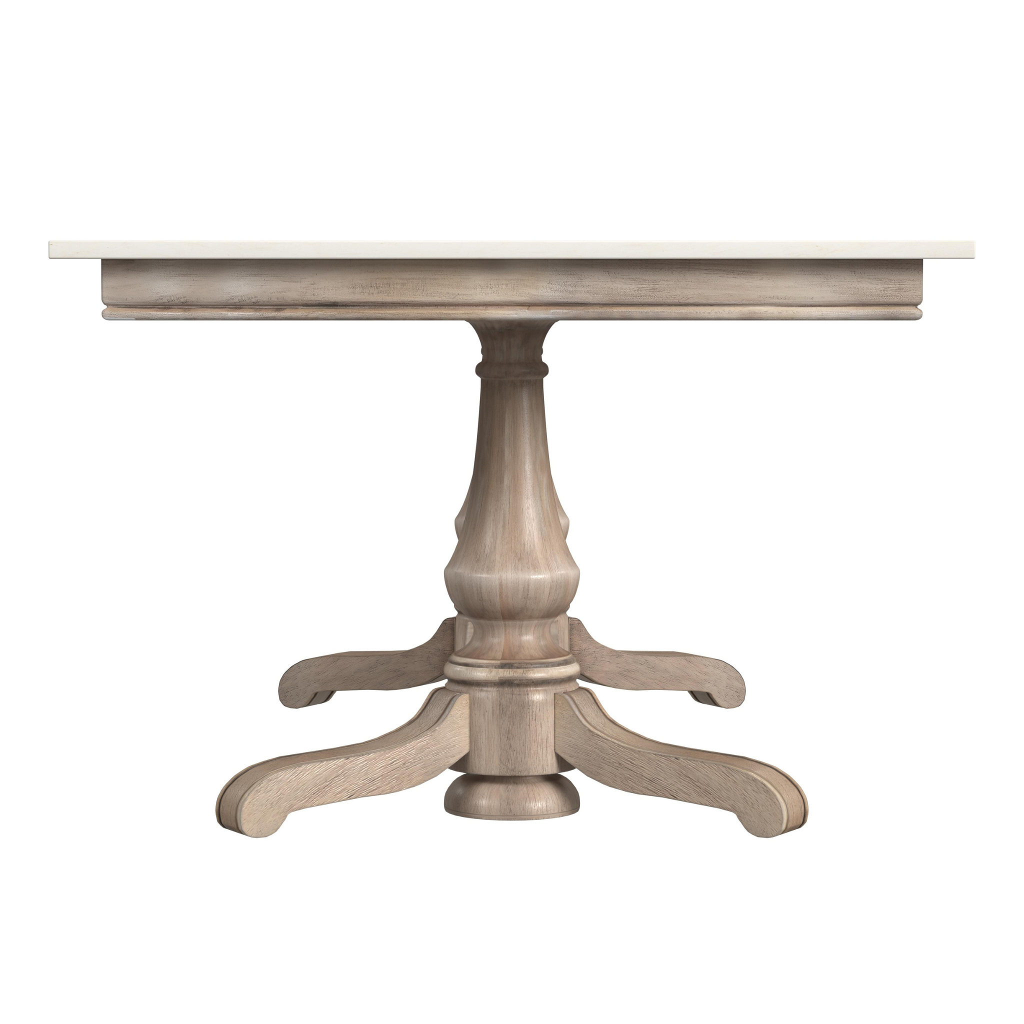 Rectangular Double Pedestal Dining Table in Sandalwood Beige – The
