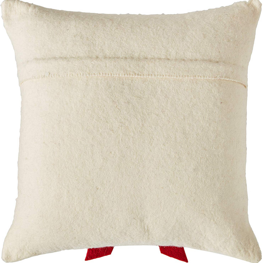 Hand Felted Wool Christmas Pillow Cover - Cream Tree Gray - 20