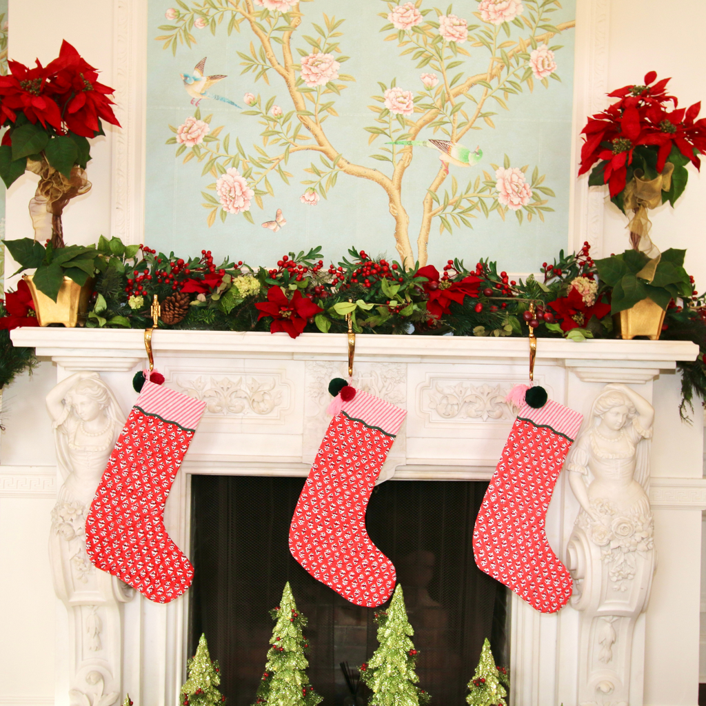 Red, Pink & Green Merri Christmas Stocking - The Well Appointed House