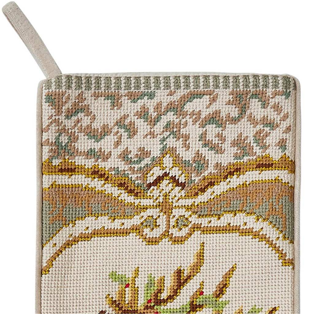 Reindeer Embroidered Stocking - The Well Appointed House