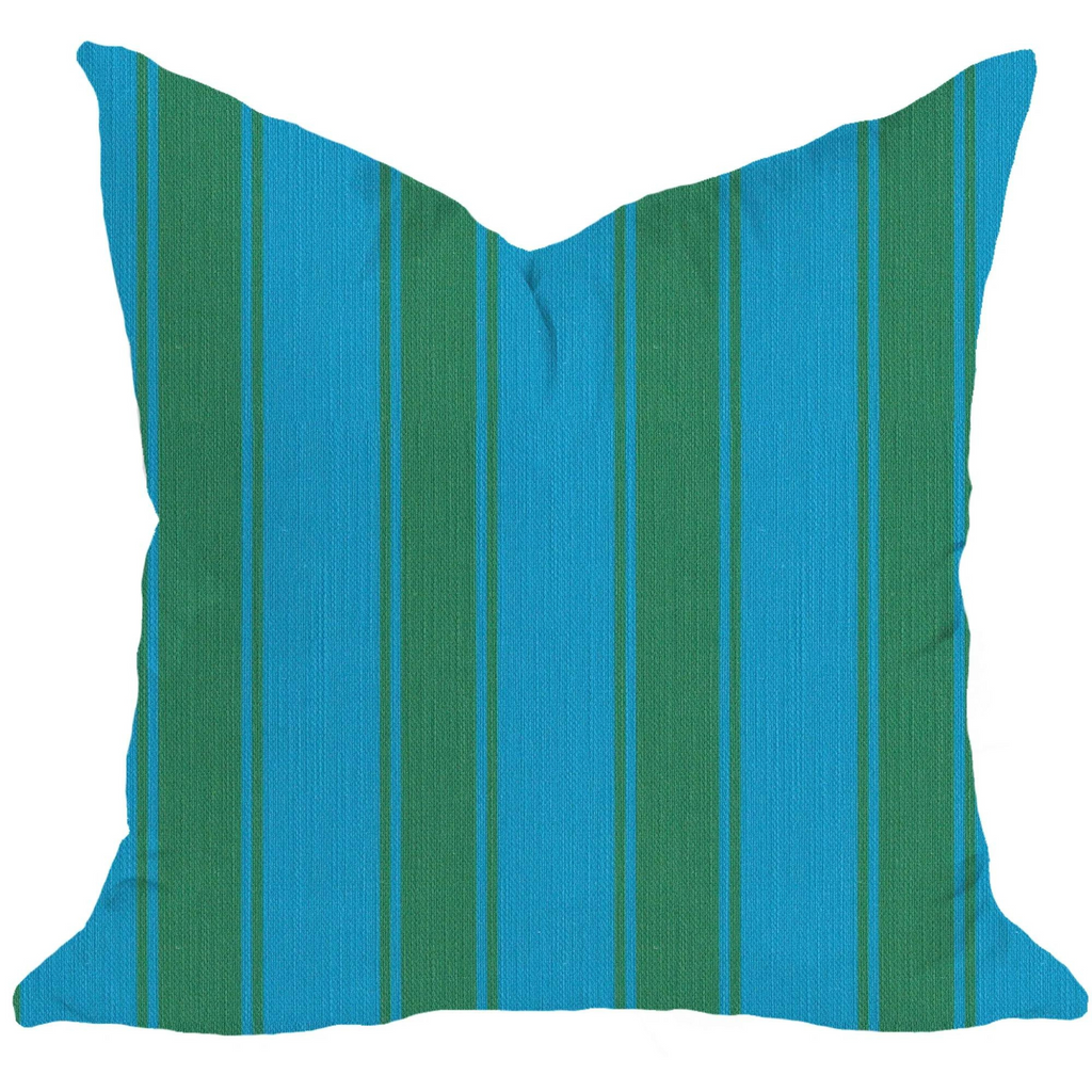 Riviera Pillow Cover in Cerulean and Kelly Green - The Well Appointed House