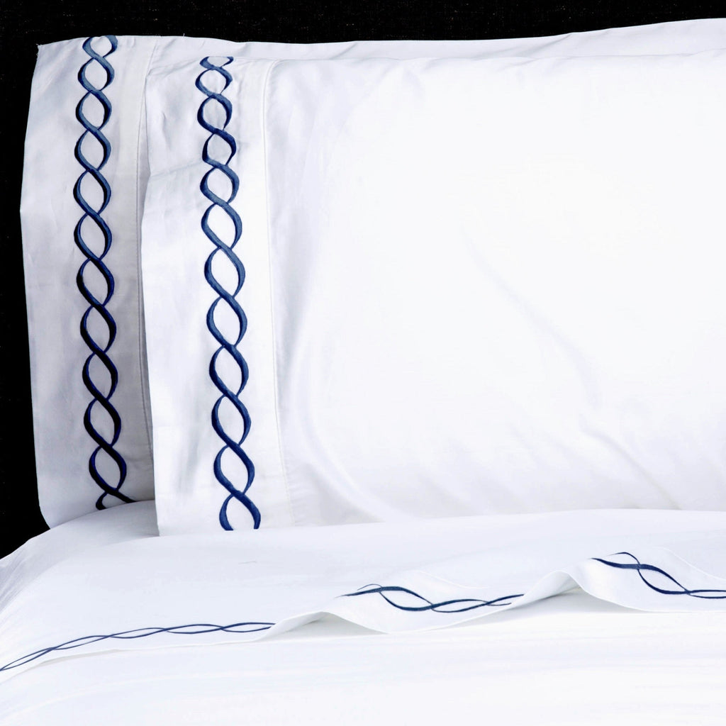 Rope Embroidered Pillowcase, Set of 2 - The Well Appointed House 