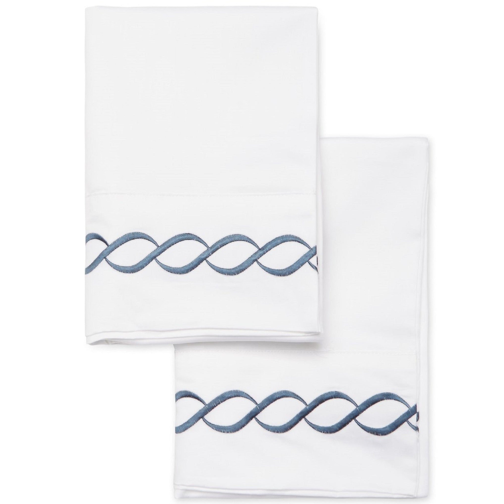 Rope Embroidered Pillowcase, Set of 2 - The Well Appointed House 