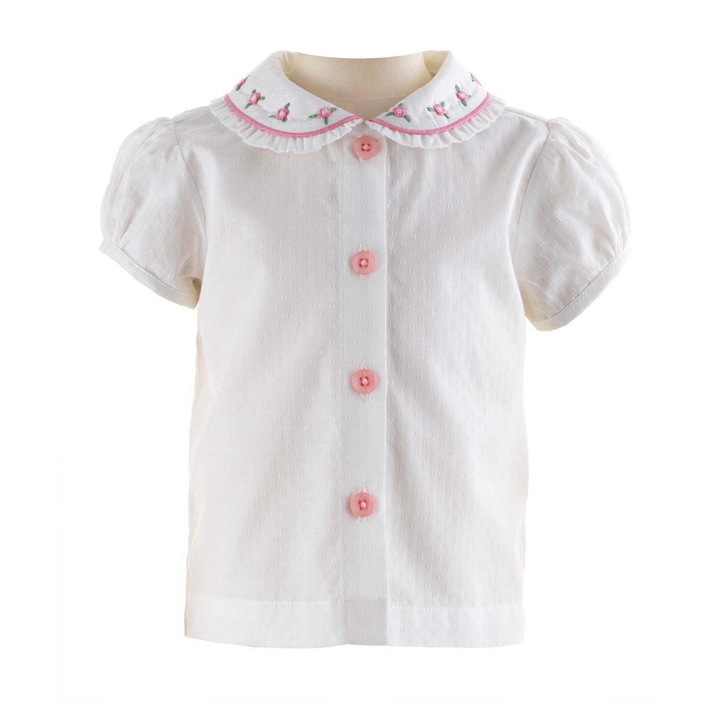 Rosebud Embroidered Blouse - The Well Appointed House
