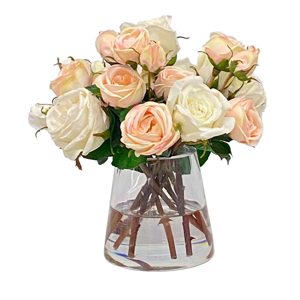 Roses in Glass Vase 11 - The Well Appointed House