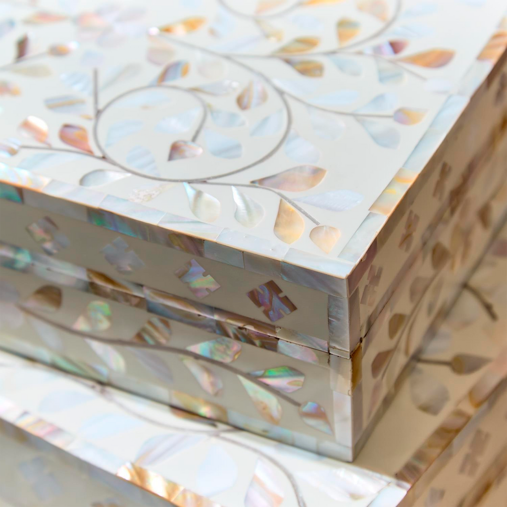 S2 MOP Tear Hinged Cover Box - The Well Appointed House