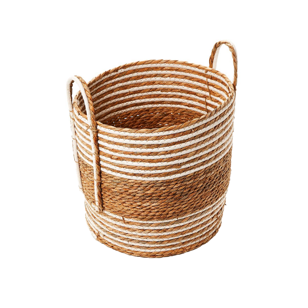 S3 Hand Woven Water Hyacinth and Cotton Baskets - The Well Appointed House