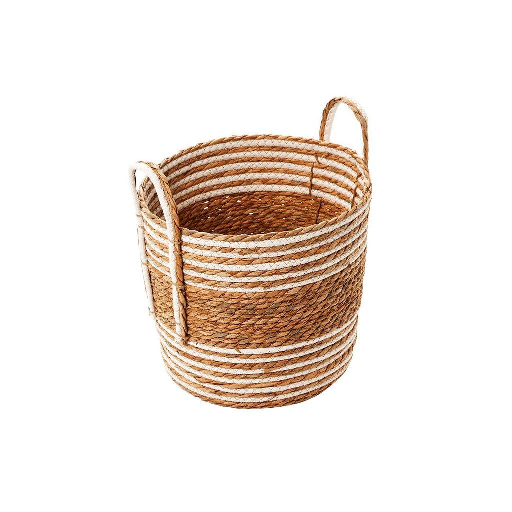 S3 Hand Woven Water Hyacinth and Cotton Baskets - The Well Appointed House