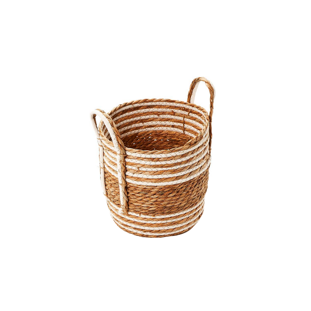 S3 Hand Woven Water Hyacinth and Cotton Baskets - The Well Appointed House