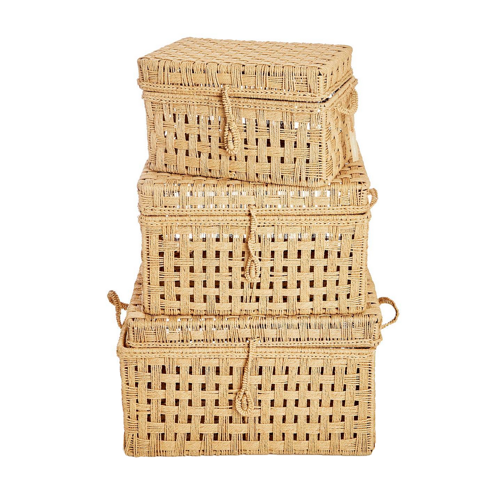 S3 Jute Rope Trunks nested - The Well Appointed House