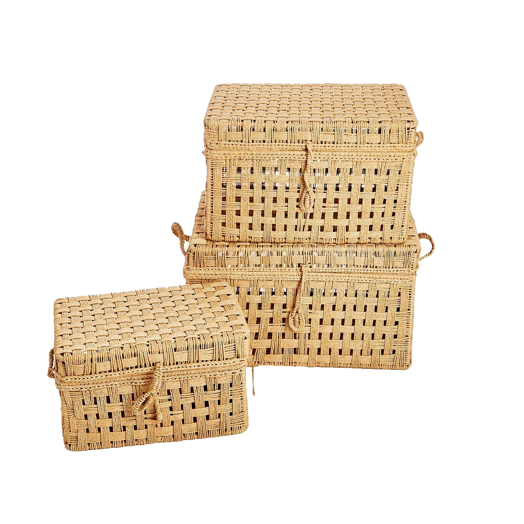 S3 Jute Rope Trunks nested - The Well Appointed House