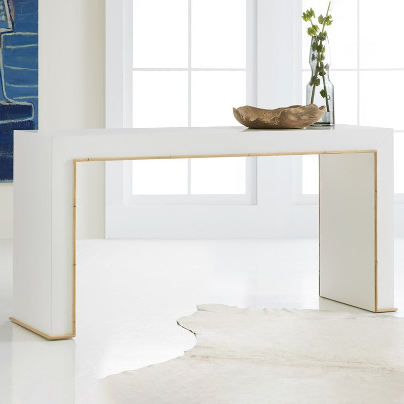 Somerset Bay White Painted Console Table with Bamboo Accents - Sideboards & Consoles - The Well Appointed House