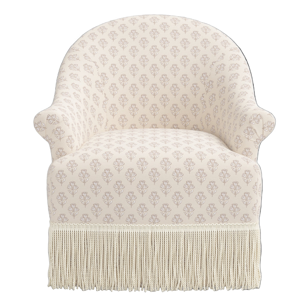 Cecile Fringe Swivel Chair - The Well Appointed House