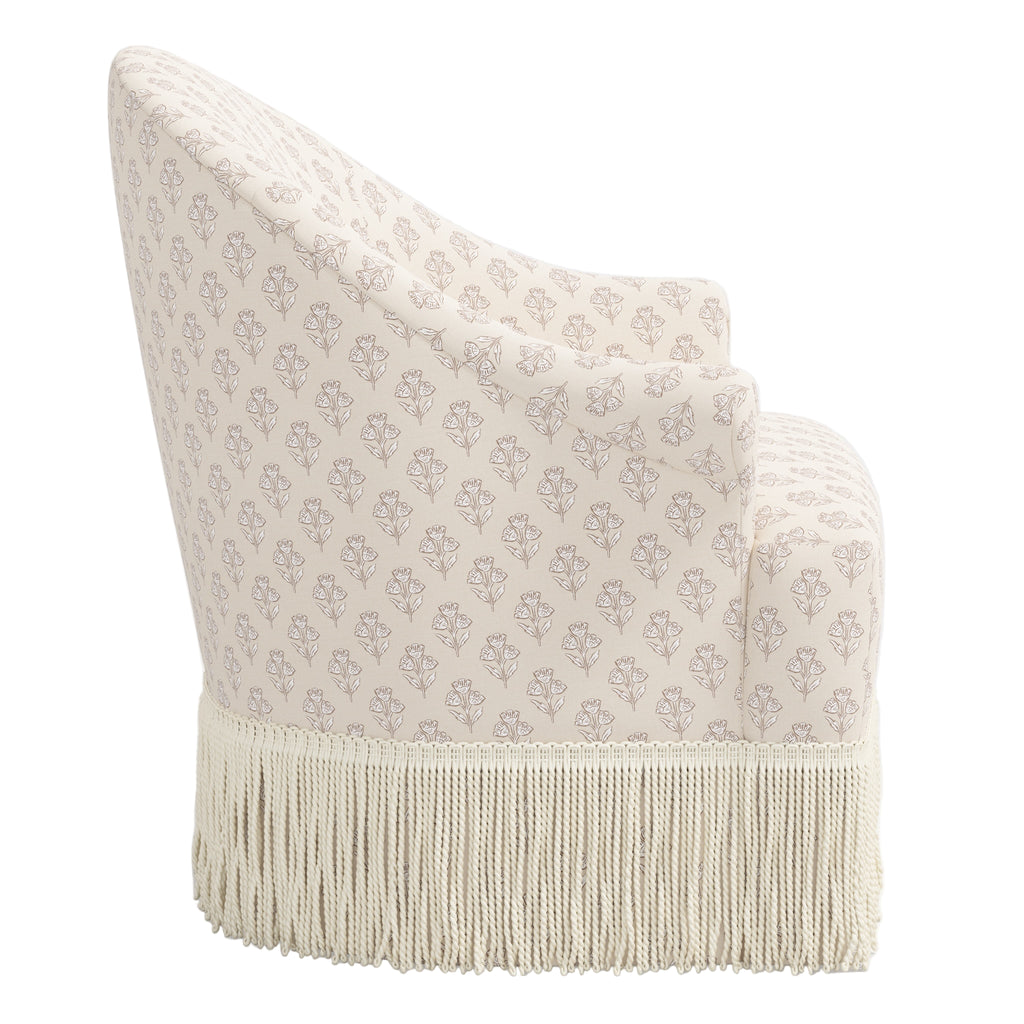 Cecile Fringe Swivel Chair - The Well Appointed House