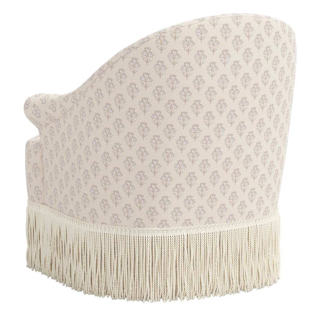 Cecile Fringe Swivel Chair - The Well Appointed House