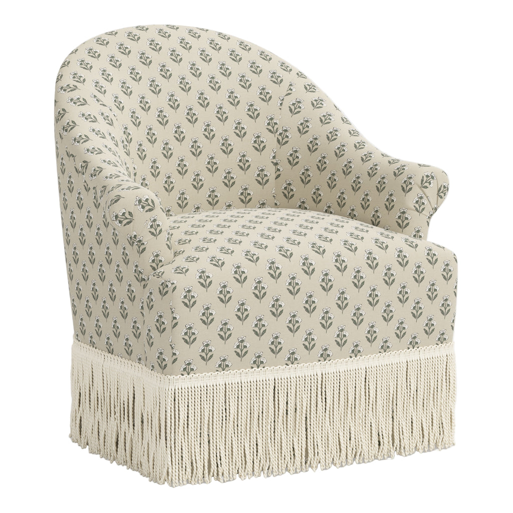 Cecile Fringe Swivel Chair - The Well Appointed House