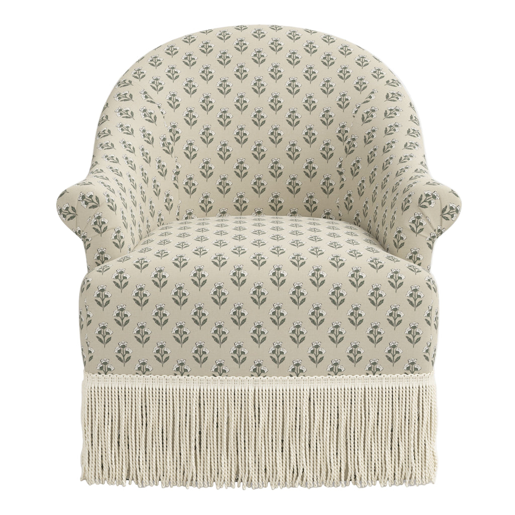 Cecile Fringe Swivel Chair - The Well Appointed House