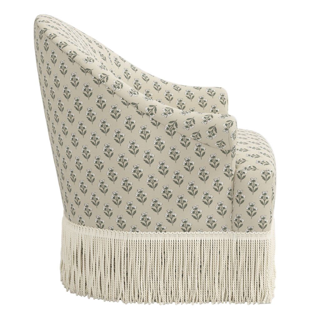 Cecile Fringe Swivel Chair - The Well Appointed House