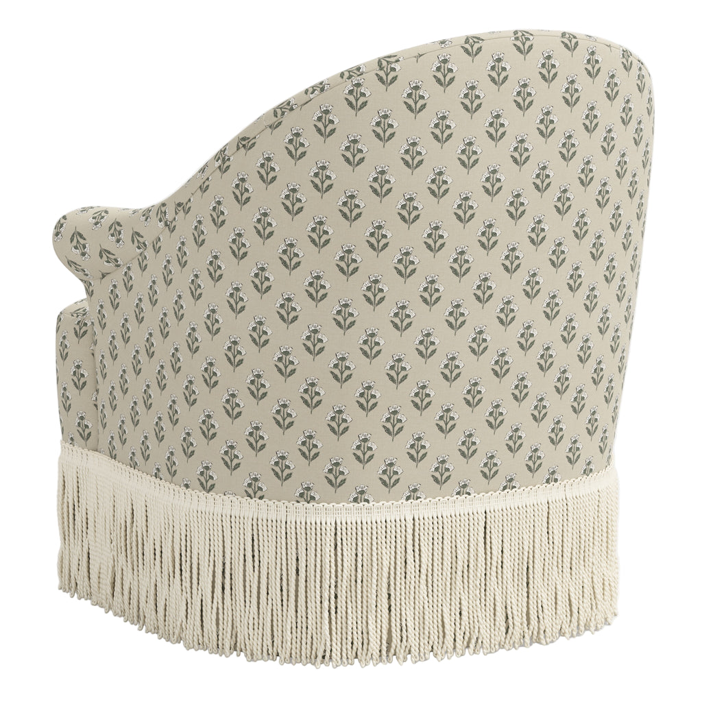 Cecile Fringe Swivel Chair - The Well Appointed House