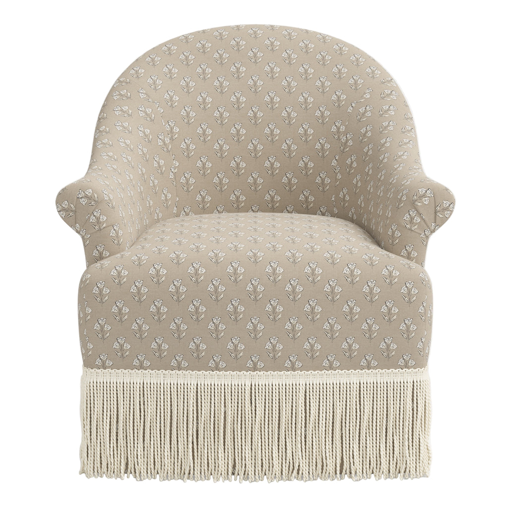 Cecile Fringe Swivel Chair - The Well Appointed House