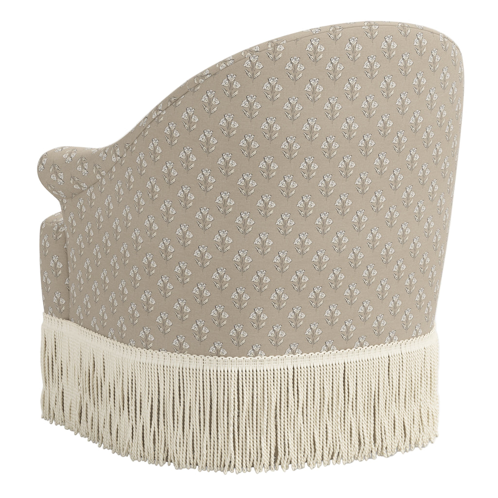 Cecile Fringe Swivel Chair - The Well Appointed House