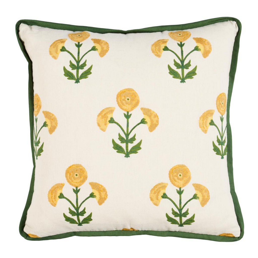 Marigold Saranda Flower Throw Pillow - The Well Appointed House