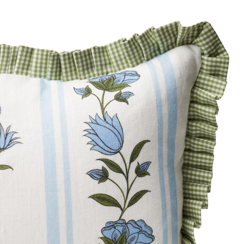 Royal Poppy Stripe Lumbar Throw Pillow - The Well Appointed House