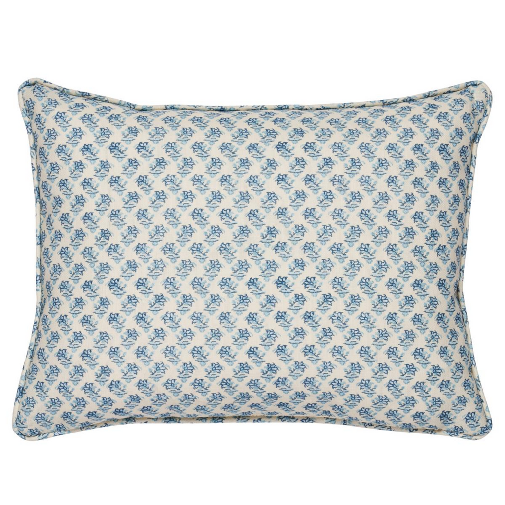 Indigo Oleander Throw Pillow - The Well Appointed House