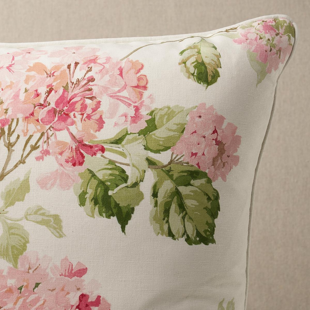 Blush Pink Summer Hydrangea Throw Pillow - The Well Appointed House