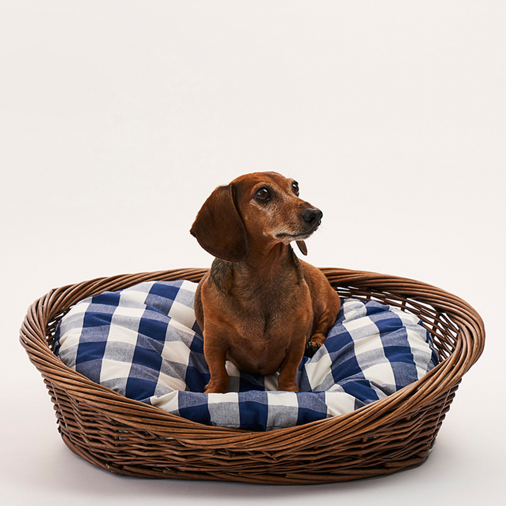 Camden Cotton Check Dog Bed - The Well Appointed House