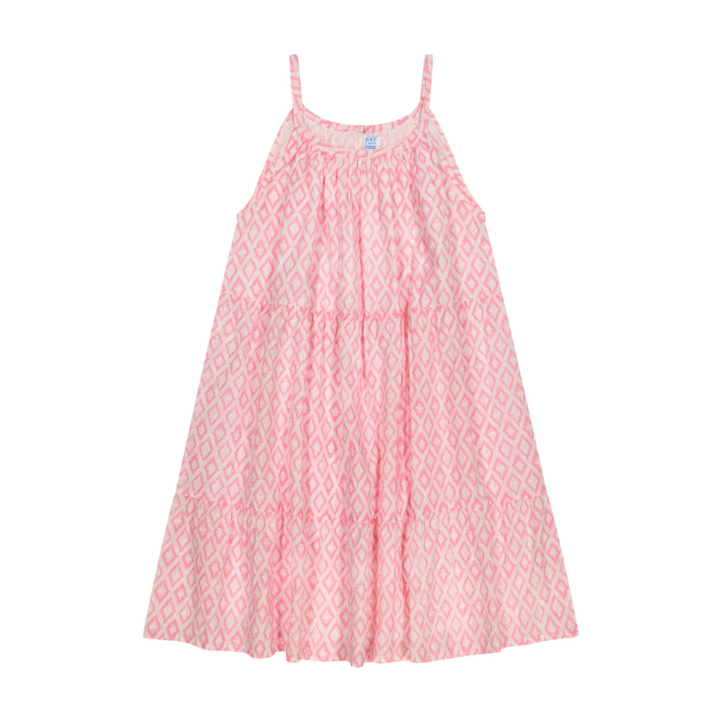 Sabine Women's Swing Sundress in Soft Pink Ikat - The Well Appointed House