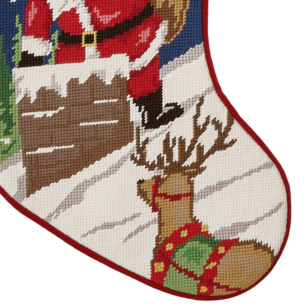 Santa Chimney Embroidered Stocking - The Well Appointed House