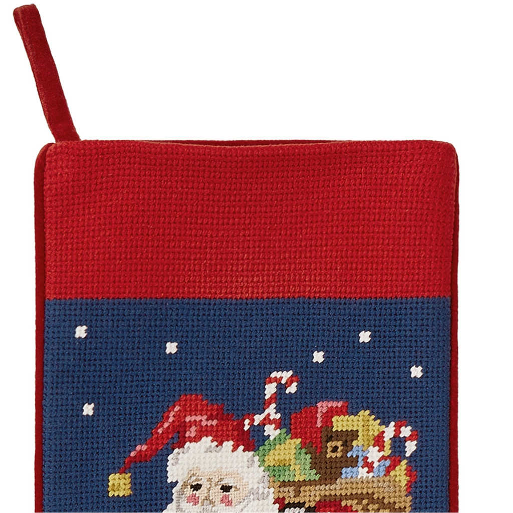 Santa Chimney Embroidered Stocking - The Well Appointed House