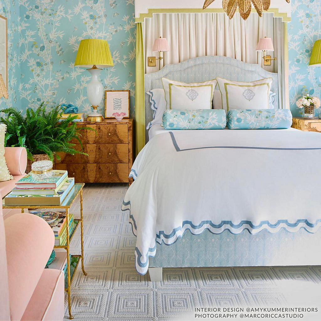 Scalamandre Jardin De Chine Wallcovering in Ciel Aqua - The Well Appointed House