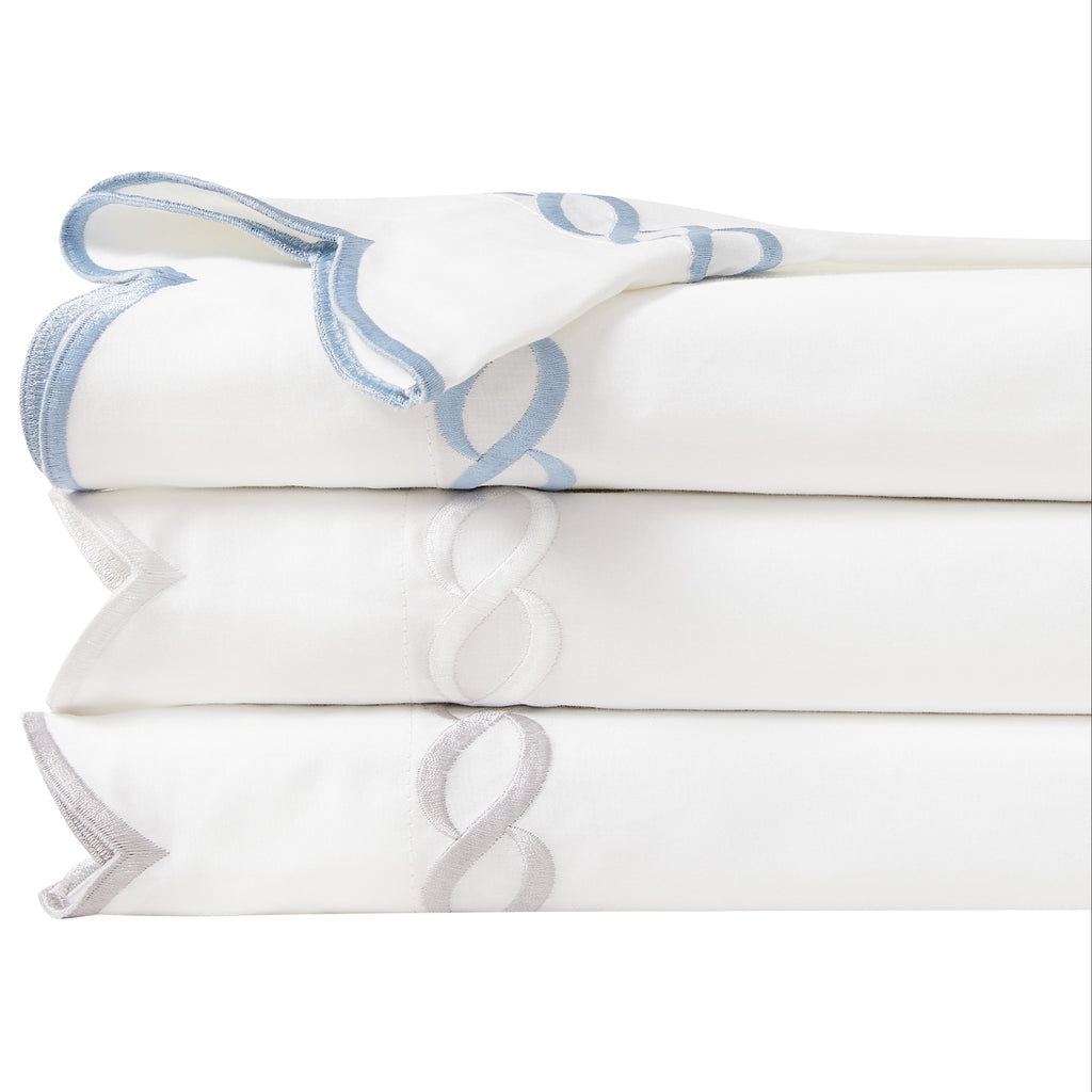 Scallop Rope Embroidered Cotton Sheet Set - The Well Appointed House 