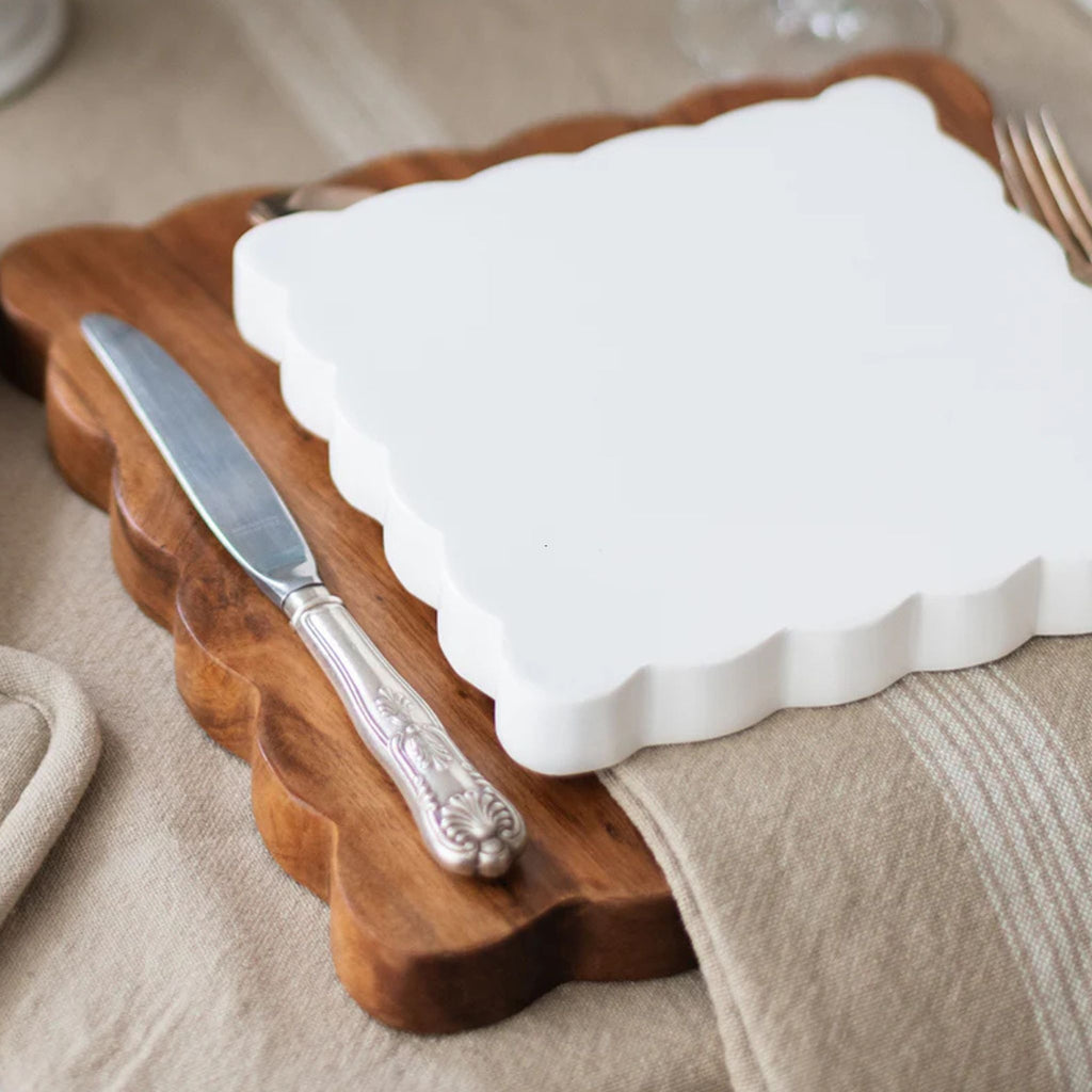 Scalloped Cutting Board in Medium Square - The Well Appointed House