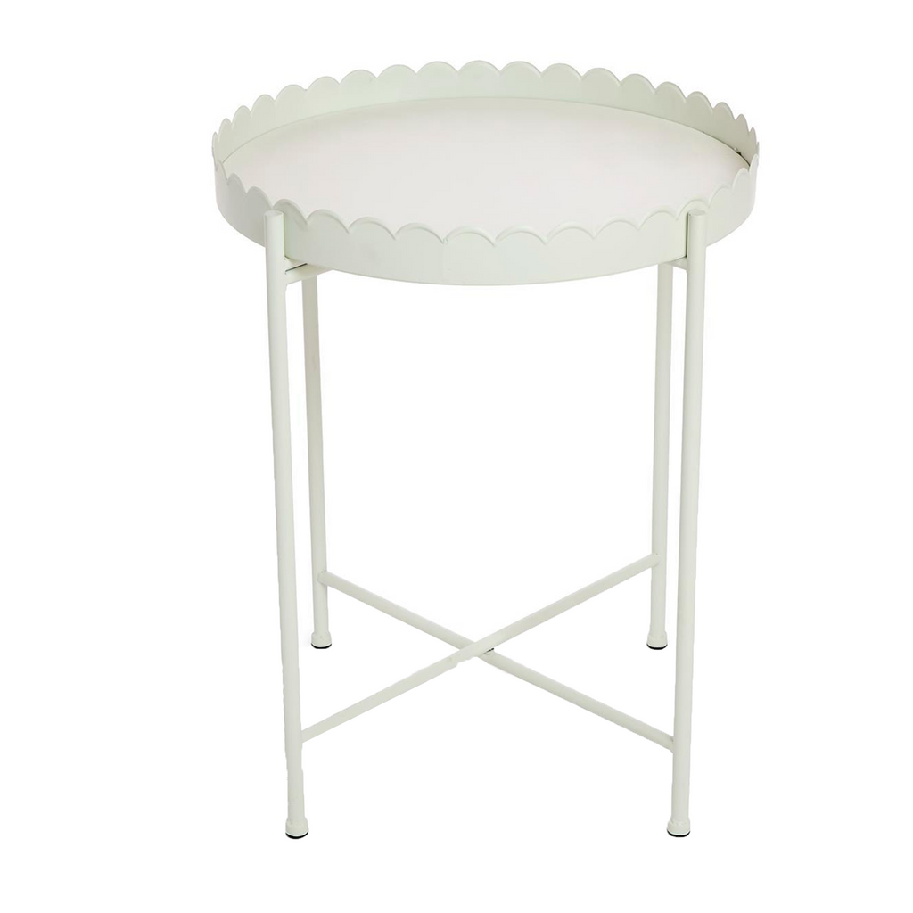 Scalloped Edge Round Side Accent Table - The Well Appointed House
