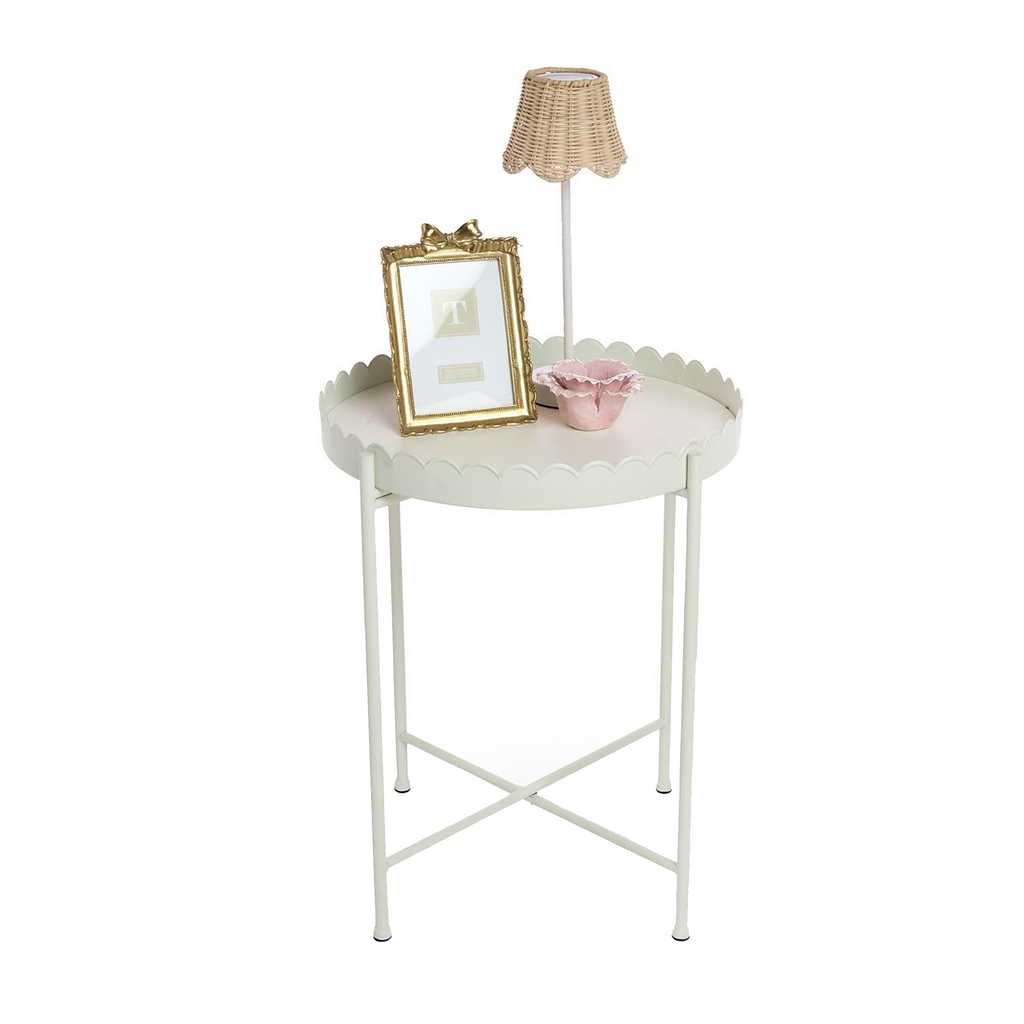Scalloped Edge Round Side Accent Table - The Well Appointed House