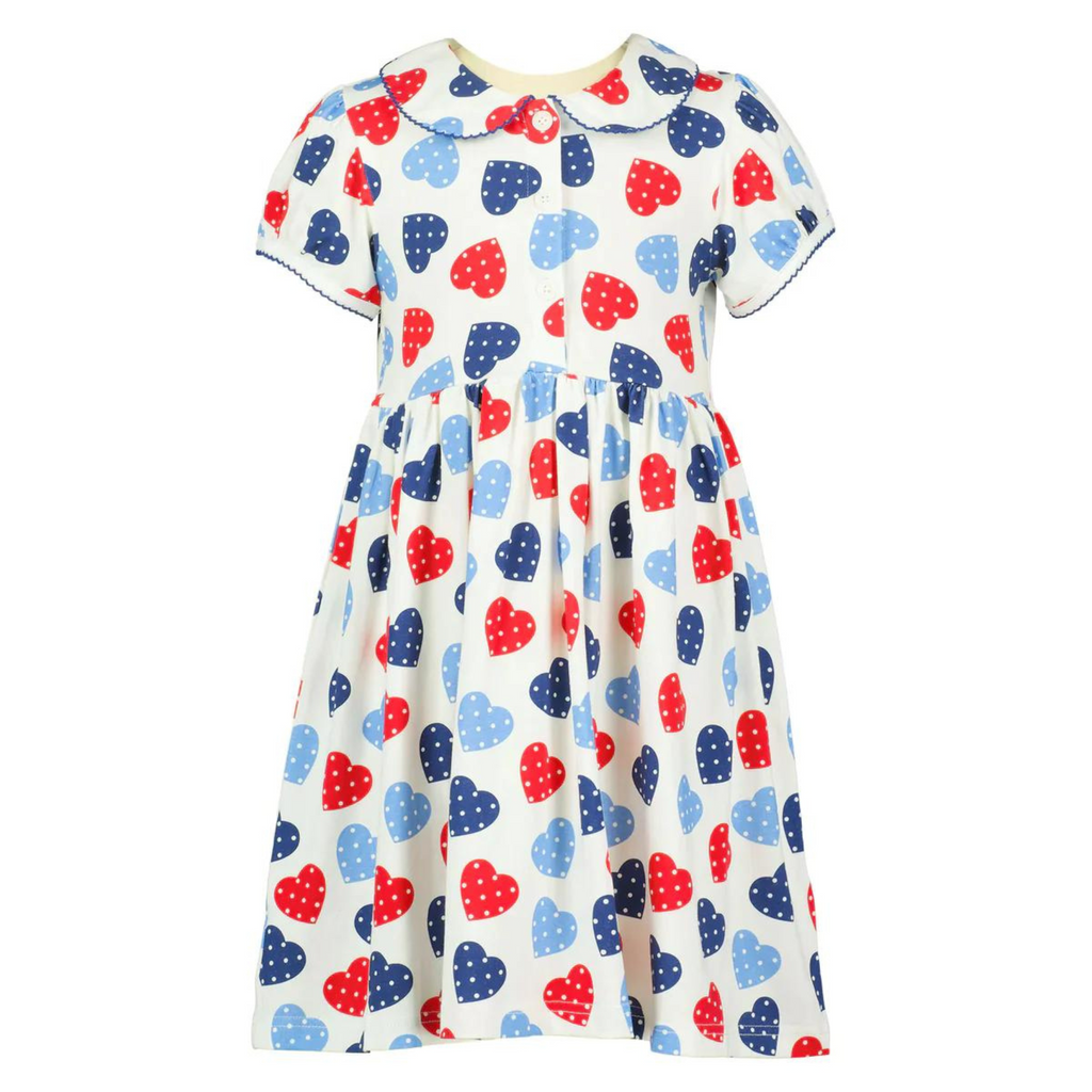 Scatter Heart Jersey Dress - The Well Appointed House