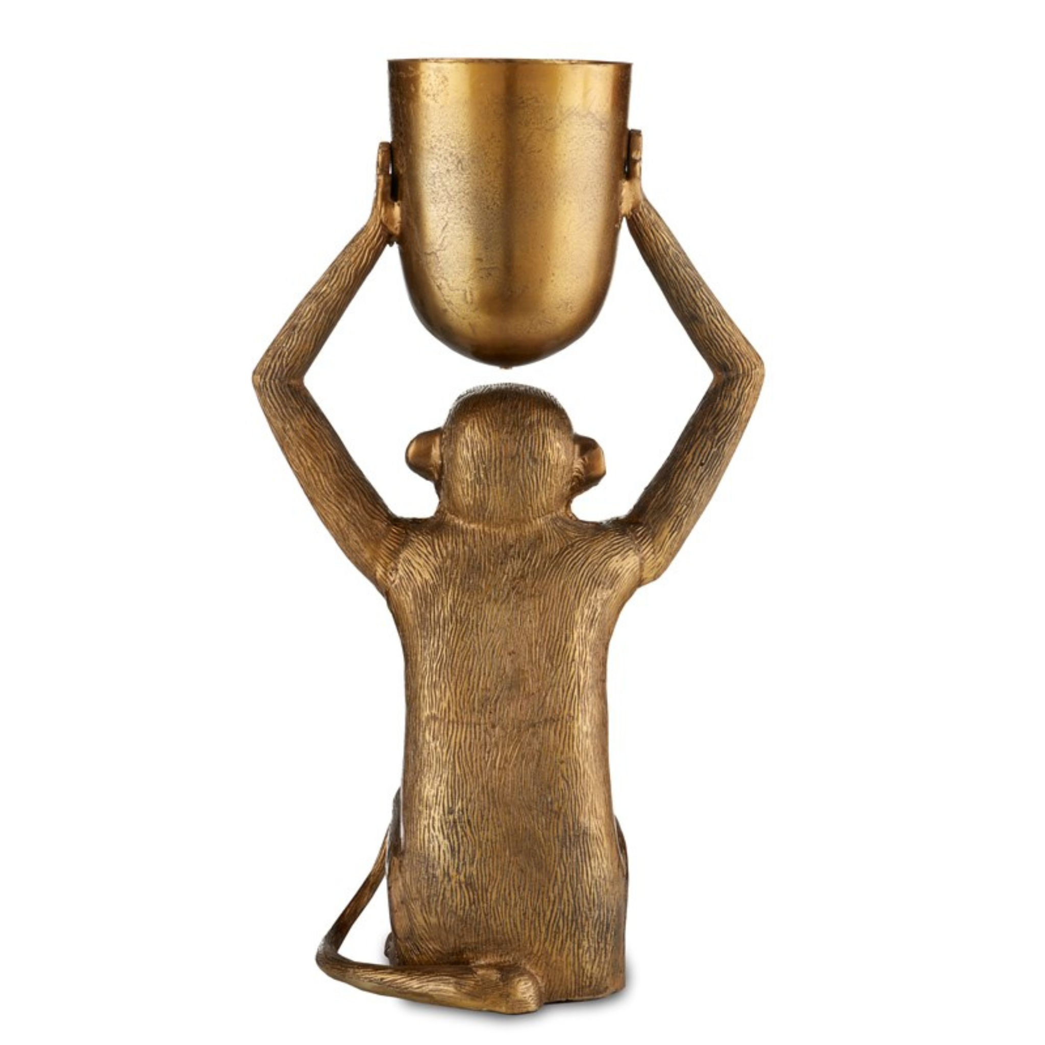 Seated Ape Planter In Antique Gold The Well Appointed House seated-ape-planter-in-antique-gold-the-well-appointed-house