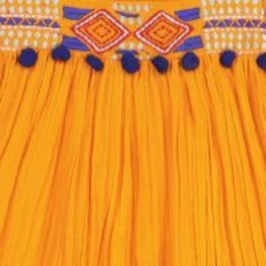 Serena Girl's Tassel Dress in Marigold Embroidery - The Well Appointed House