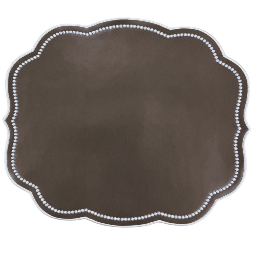Set of 4 Vegan Leather Charlotte Placemats in Dark Cocoa - The Well Appointed House 