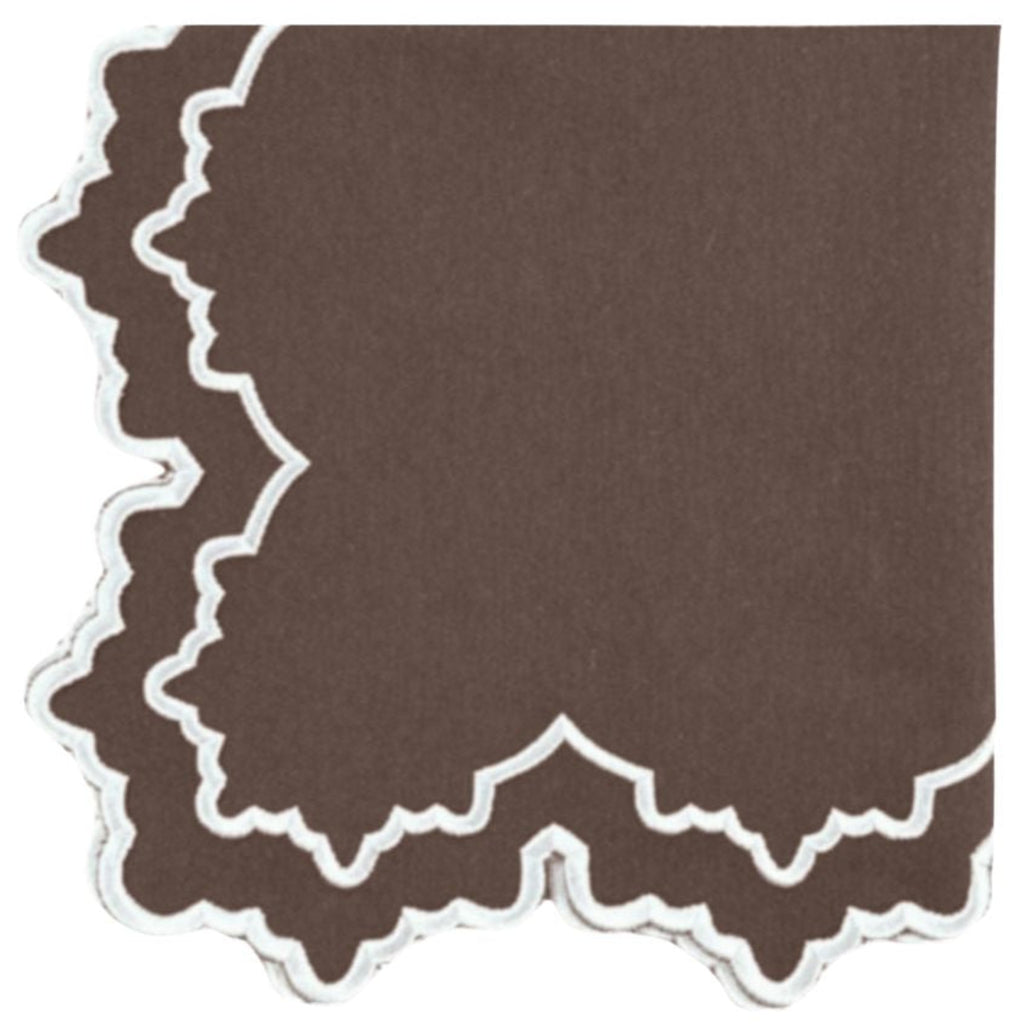 Set of 4 Whitley Napkin in Cocoa and White - The Well Appointed House 